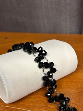 Black Faceted Bead Statement bracelet Women Jewelry